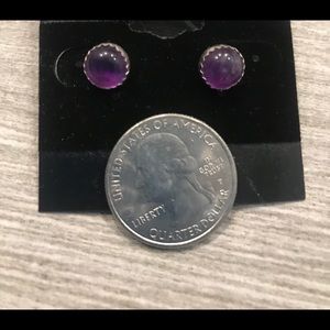 Amethyst sterling & fine silver handmade earrings